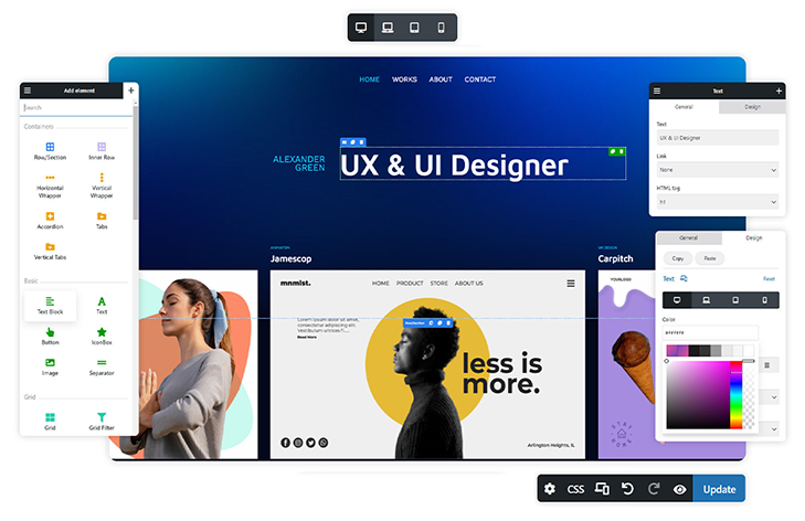 CTRSpace multiple layouts mock-up